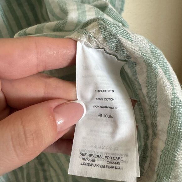 Madewell Central Button Down Boxy Top Shirt Size Medium Striped Mint White - Picture 4 of 8